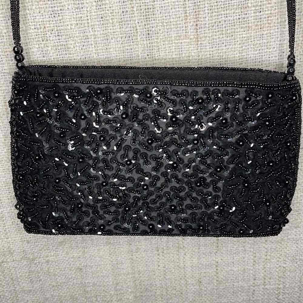 Vintage hand beaded evening bag purse - image 2