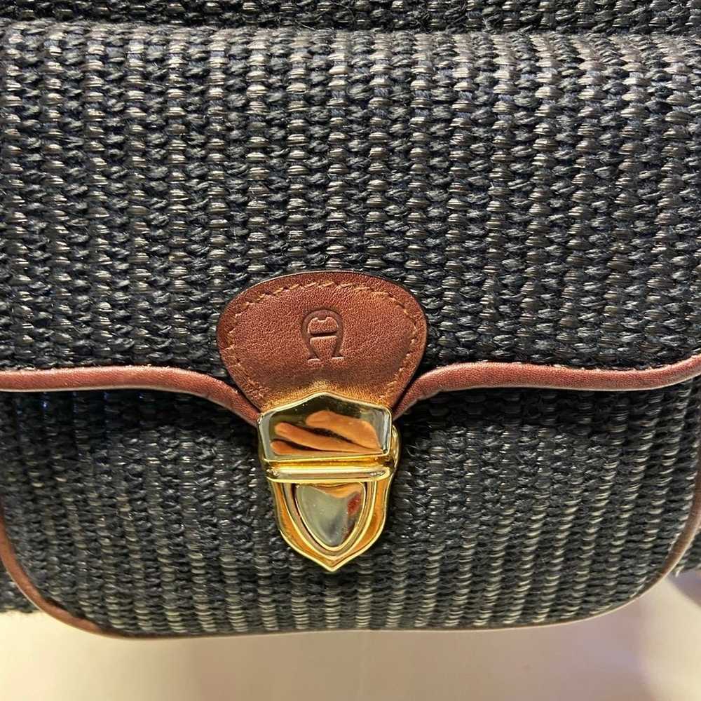 Etienne Aigner straw and leather bag - image 2