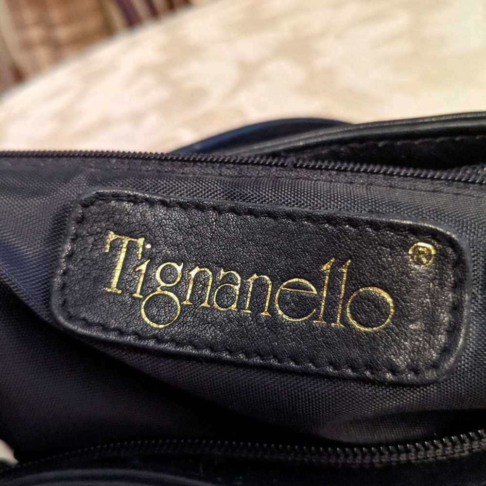 Tignanello *Vintage* Black Leather Bag - image 4