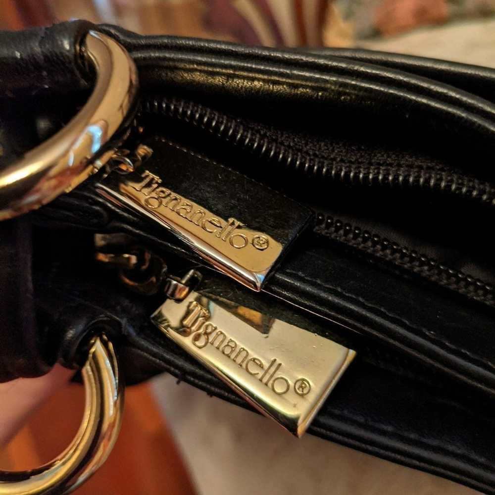 Tignanello *Vintage* Black Leather Bag - image 6