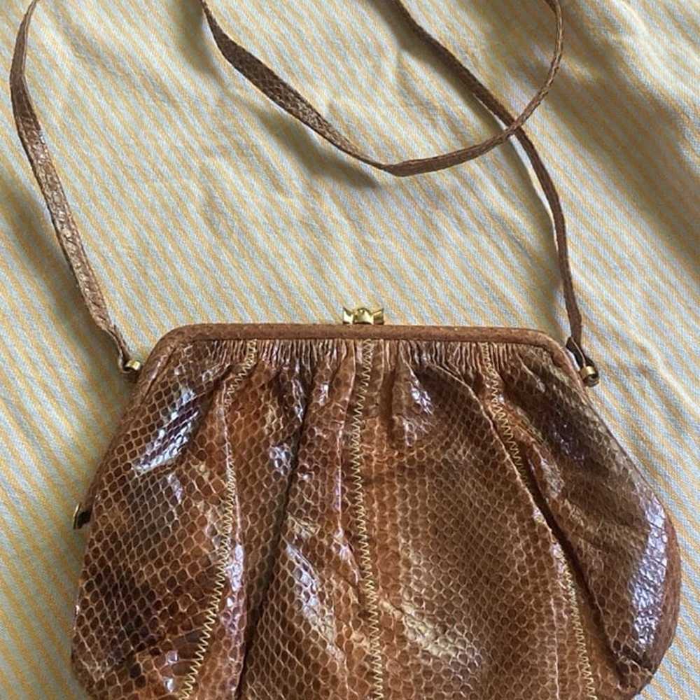 Vintage Raffael Snake Skin Crossbody Purse - image 1