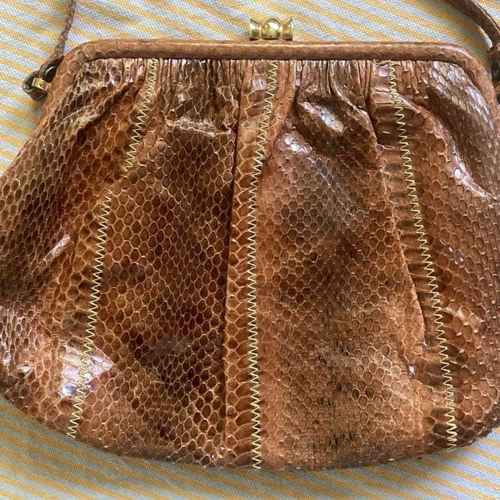 Vintage Raffael Snake Skin Crossbody Purse - image 4