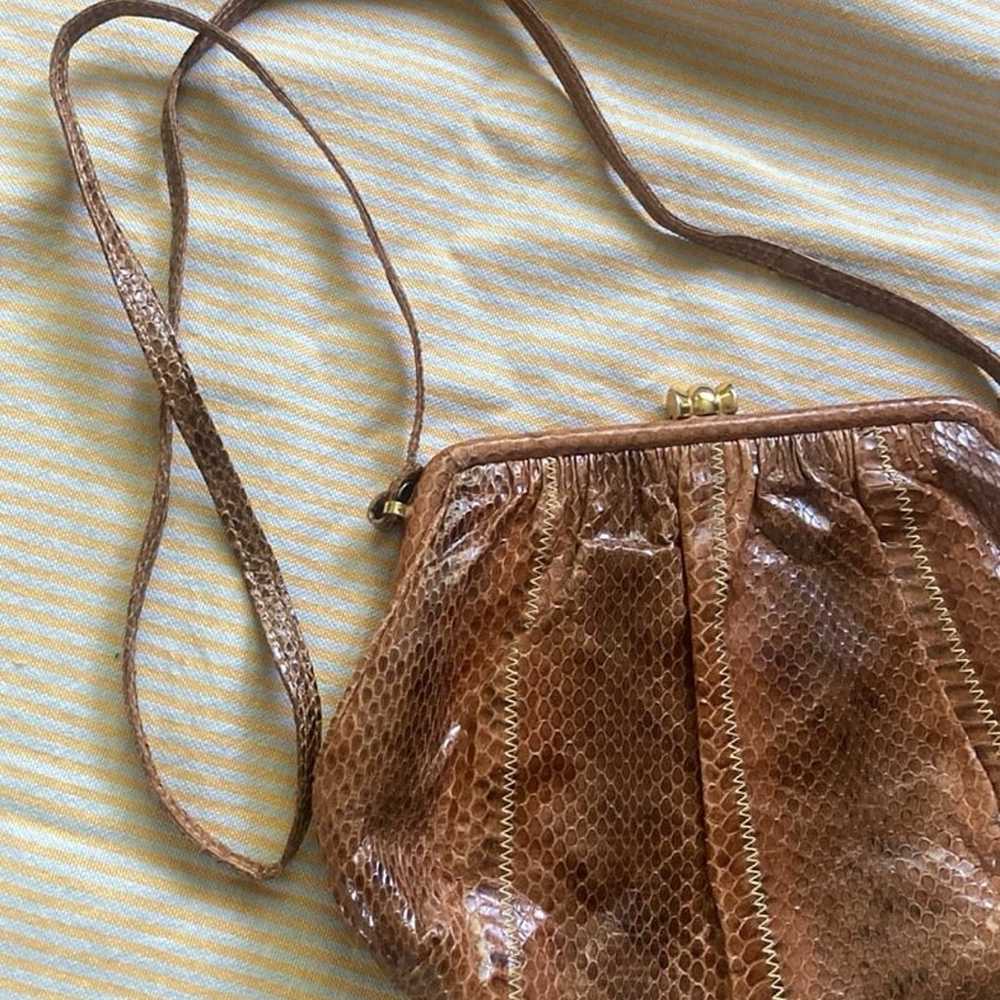 Vintage Raffael Snake Skin Crossbody Purse - image 5