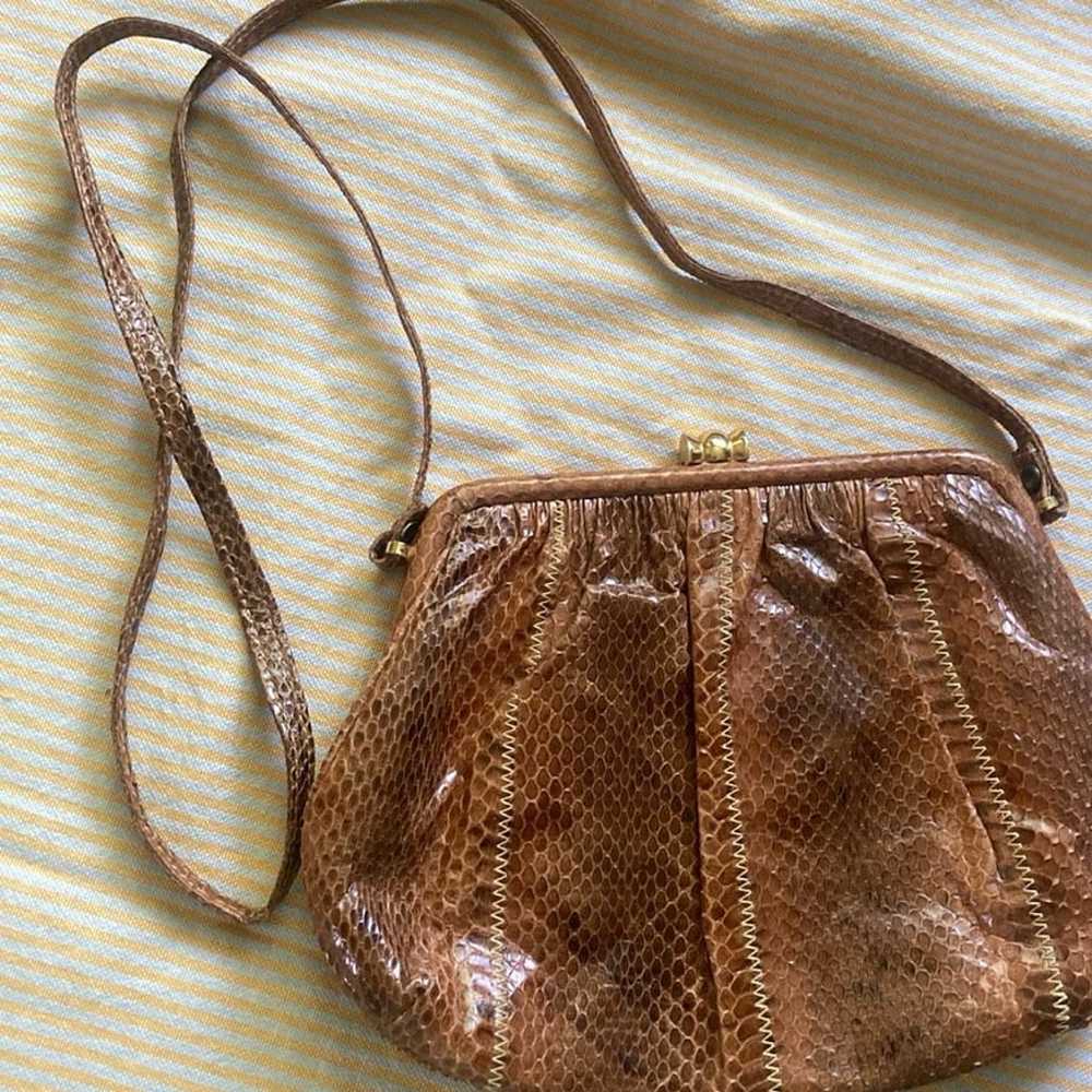 Vintage Raffael Snake Skin Crossbody Purse - image 6