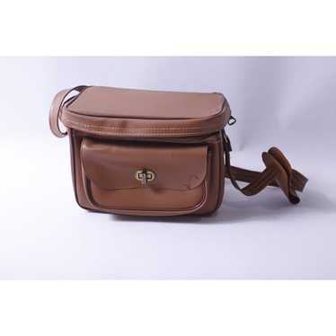 Vintage Brown Camera Leatherette Shoulder Bag, Ca… - image 1