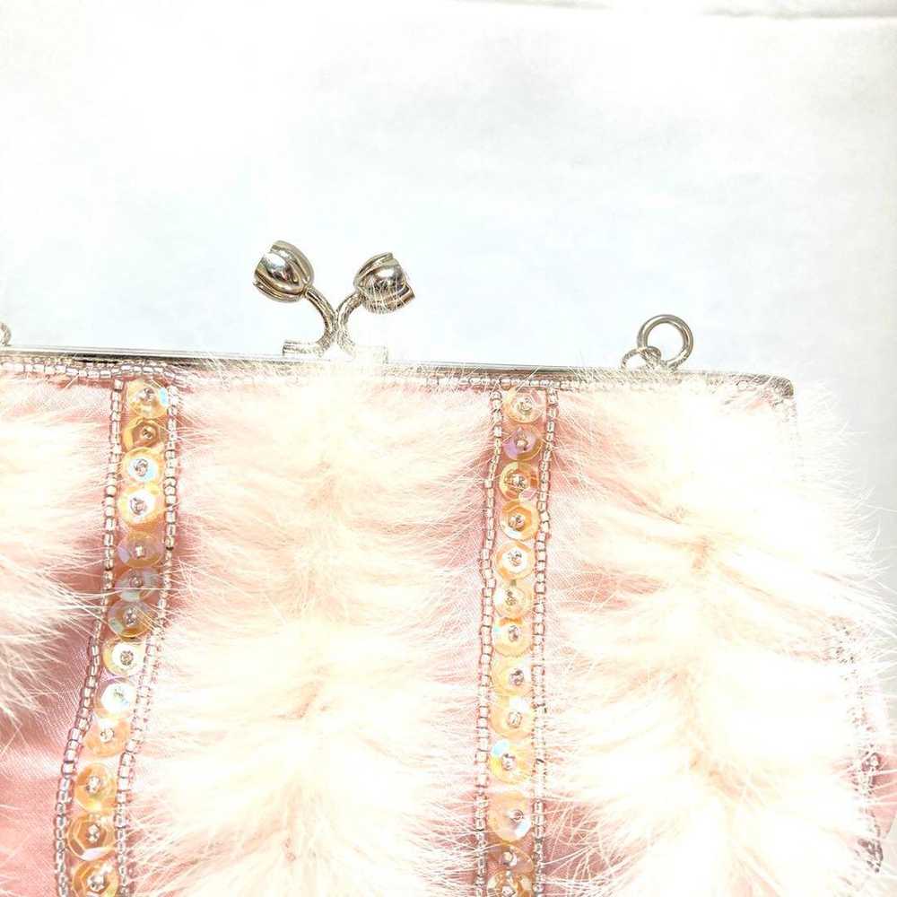 Party bag with fur, pink beads, sequins, and a cl… - image 12