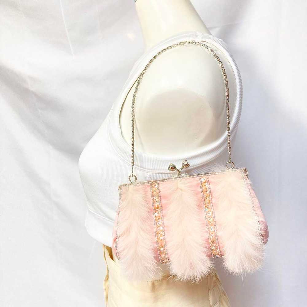 Party bag with fur, pink beads, sequins, and a cl… - image 7