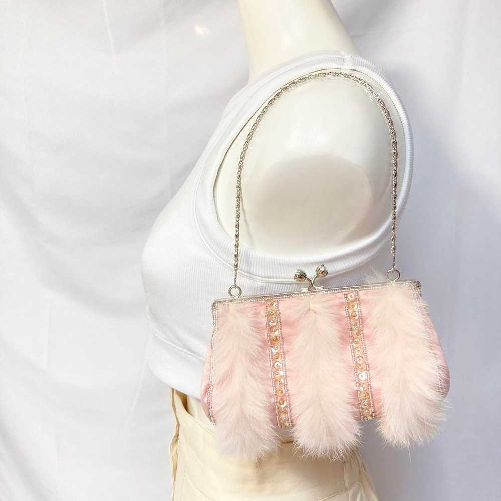 Party bag with fur, pink beads, sequins, and a cl… - image 9