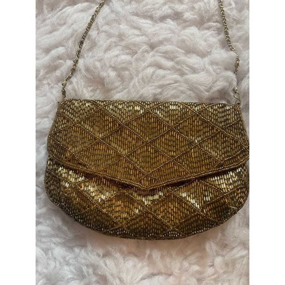 Vintage La Regale Gold Beaded Purse Handbag with … - image 1