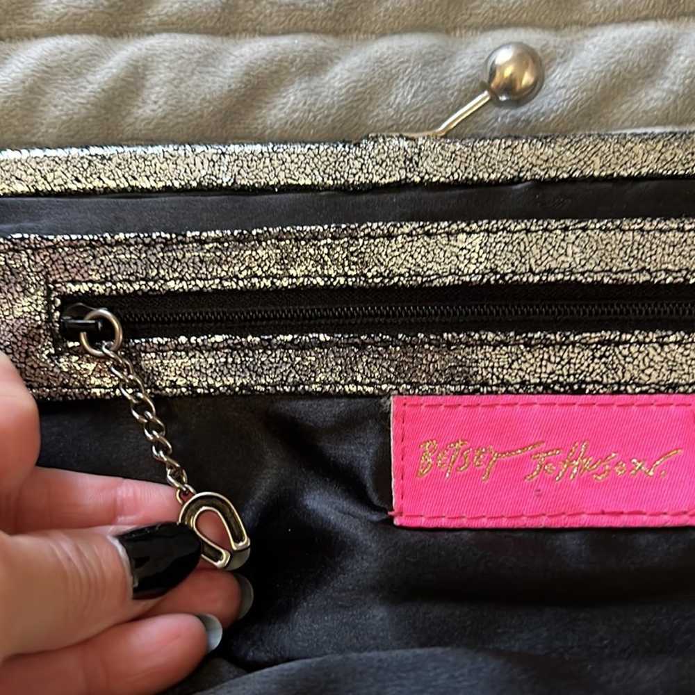 Betsey Johnson black Vintage Style Clutch Purse B… - image 9