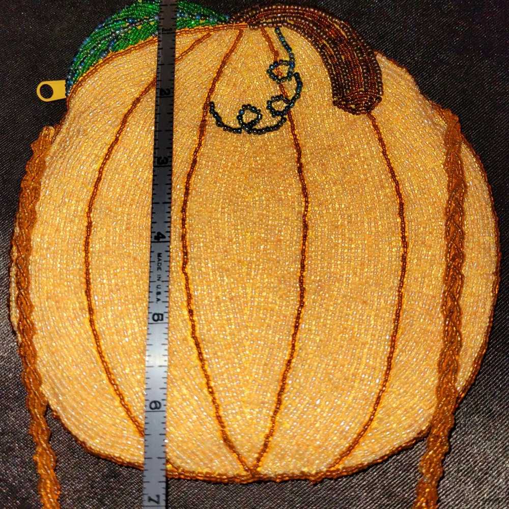 J&X NY SEED BEAD PUMPKIN PETITE PURSE - image 5