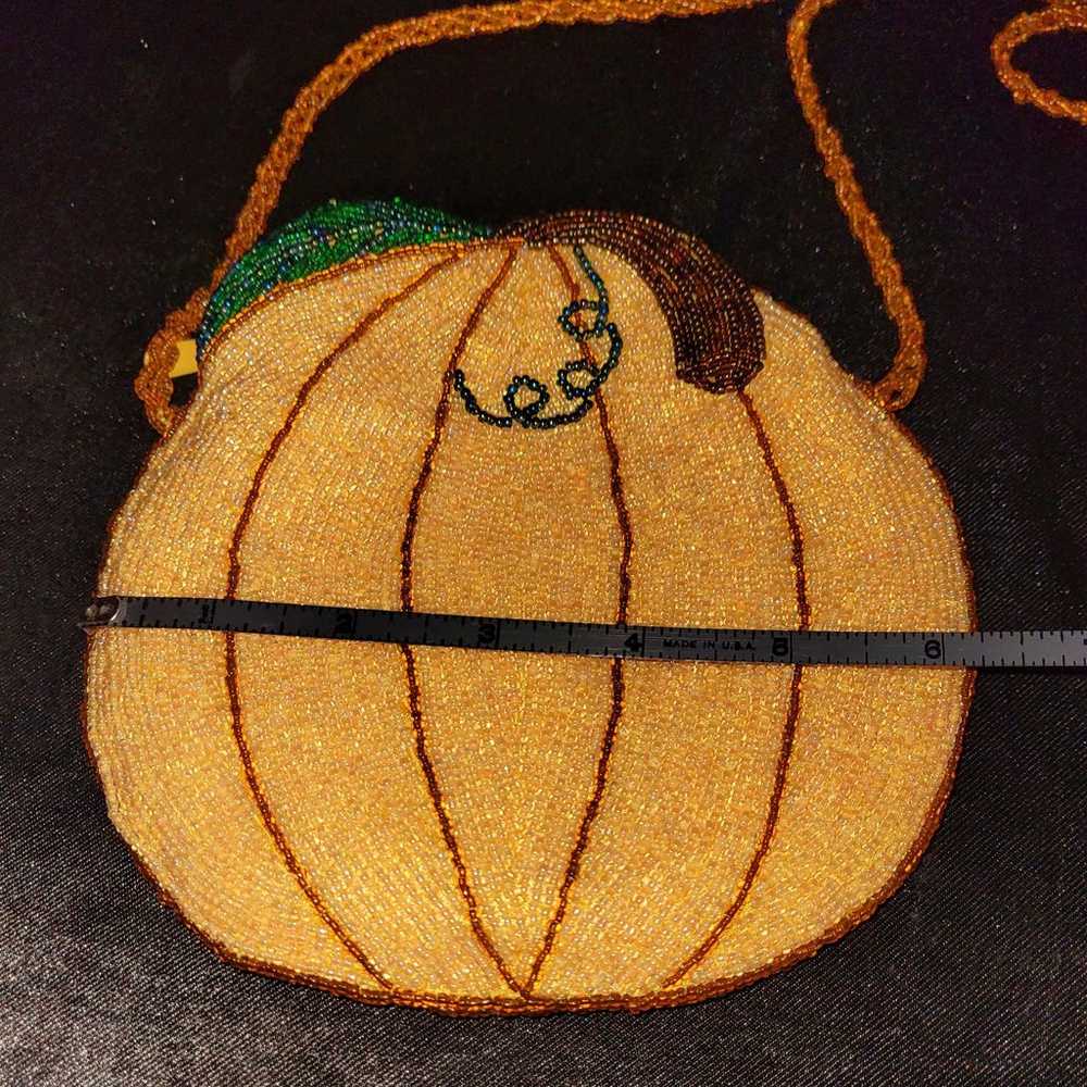 J&X NY SEED BEAD PUMPKIN PETITE PURSE - image 6