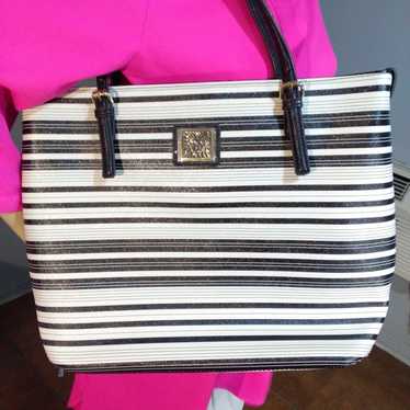 Anne Klein Vintage Ebony and Ivory Zebra Shoulder… - image 1