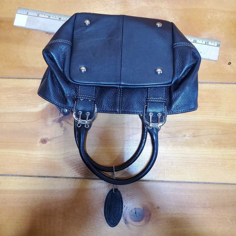 Vintage Black Genuine Leather Clutch Crossbody To… - image 7