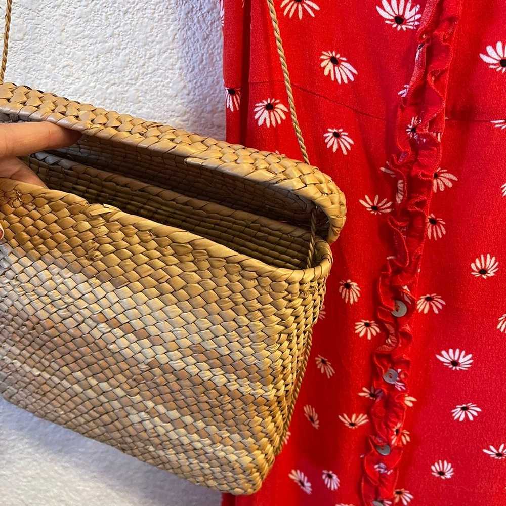 Vintage 1960s  Mexican handwoven basket purse - image 4