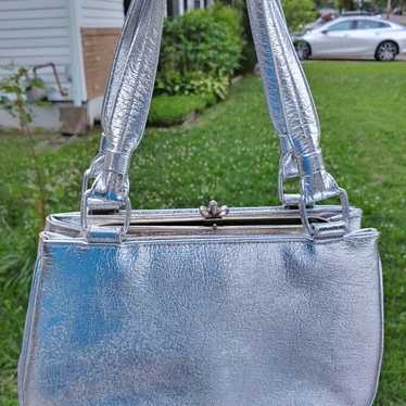 Retro 1960s Atomic Silver Purse Unique