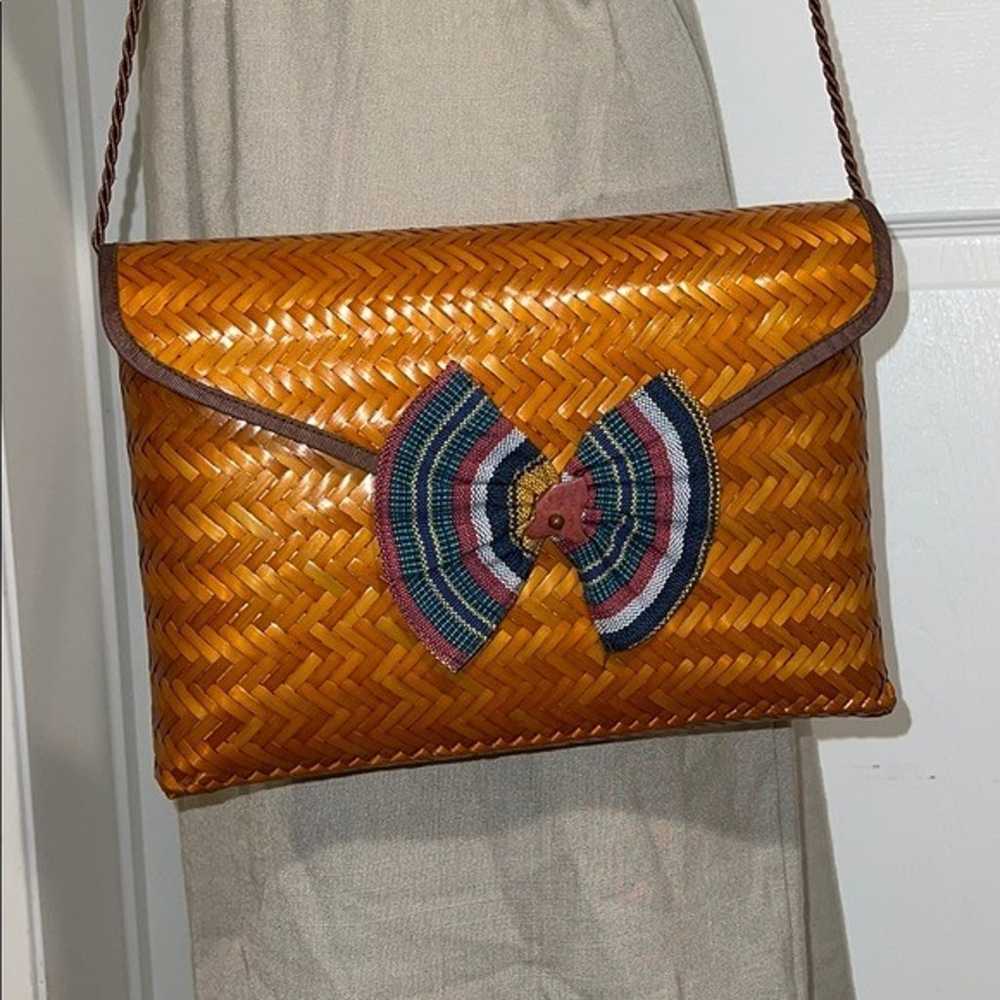 Vintage Beautiful hand woven Crossbody - image 2