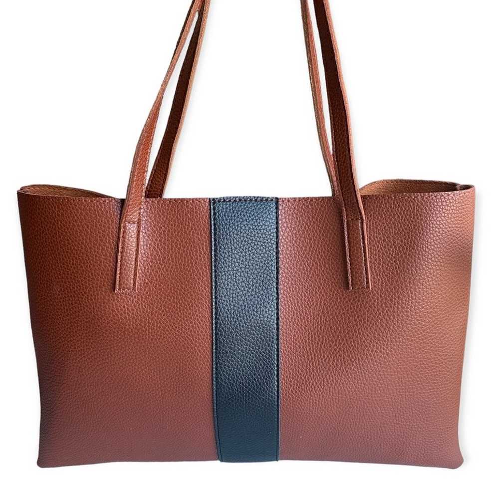 Vince Camuto Designer Vegan Faux Leather Tote Lap… - image 2