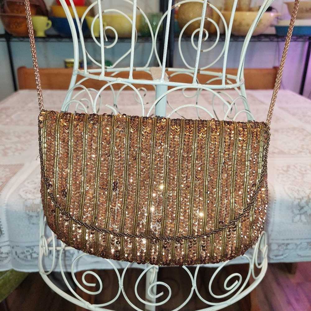 Walborg sequin sholder clutch purse vintage - image 1