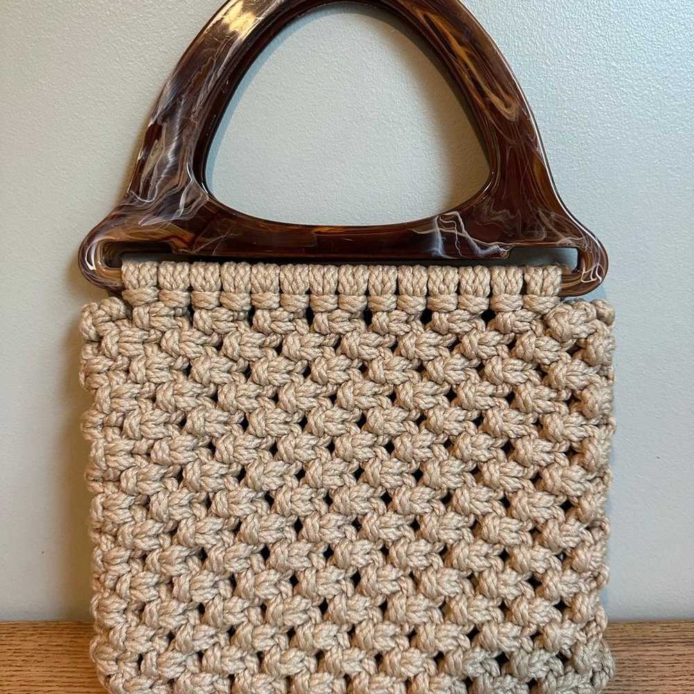 Vintage Hand Made Macrame Accento purse - image 1