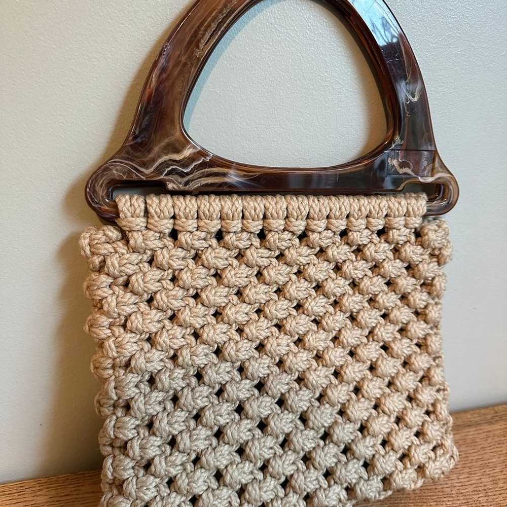 Vintage Hand Made Macrame Accento purse - image 4