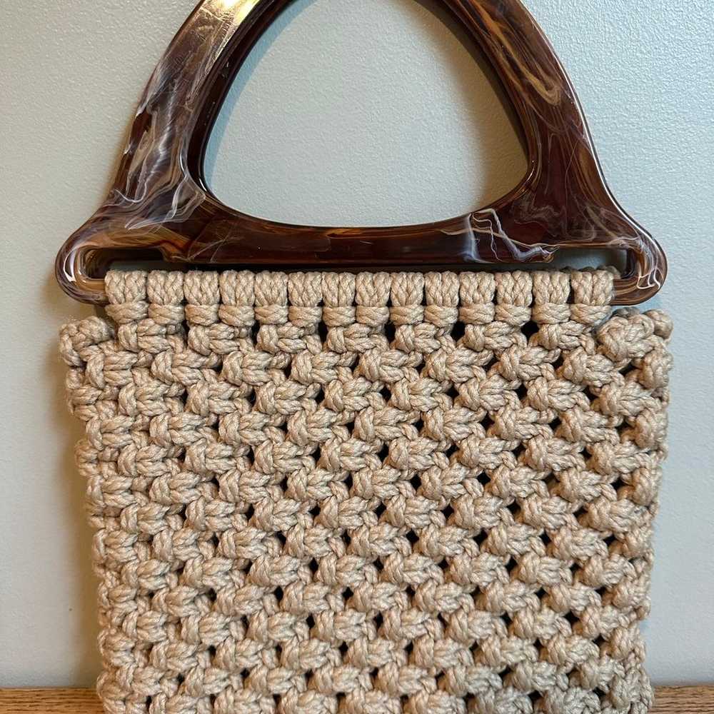 Vintage Hand Made Macrame Accento purse - image 8