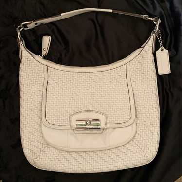 Coach Kristin woven leather white purse