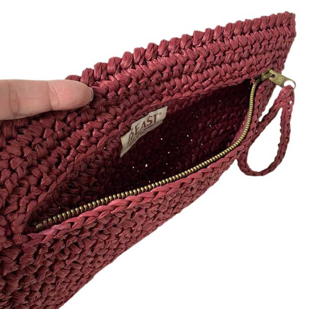 Vtg 33 EAST Raffia Clutch Purse Wristlet - image 4