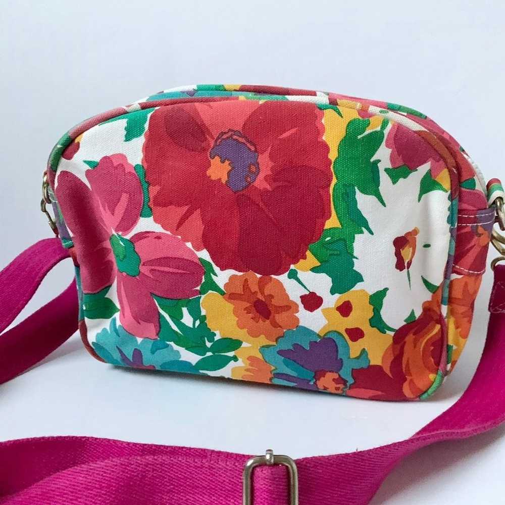 Vintage Hot Pink Floral Liz Claiborne Crossbody B… - image 2