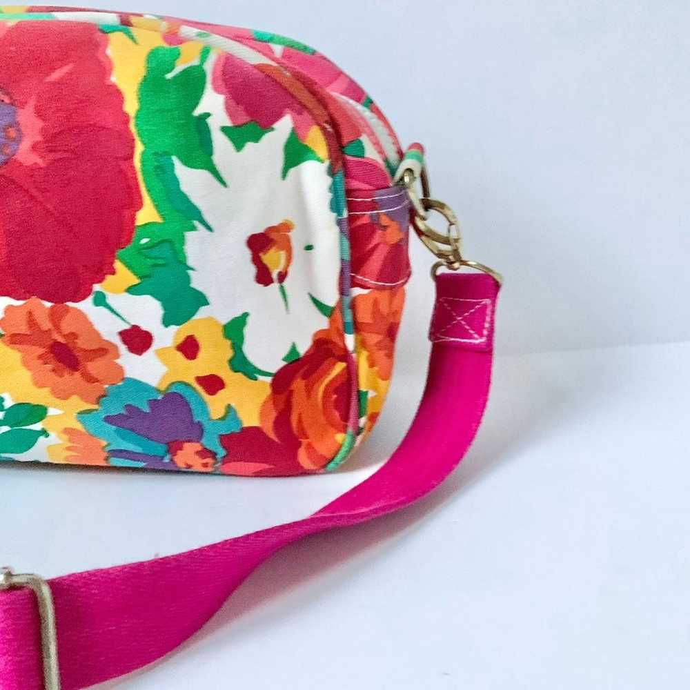 Vintage Hot Pink Floral Liz Claiborne Crossbody B… - image 3