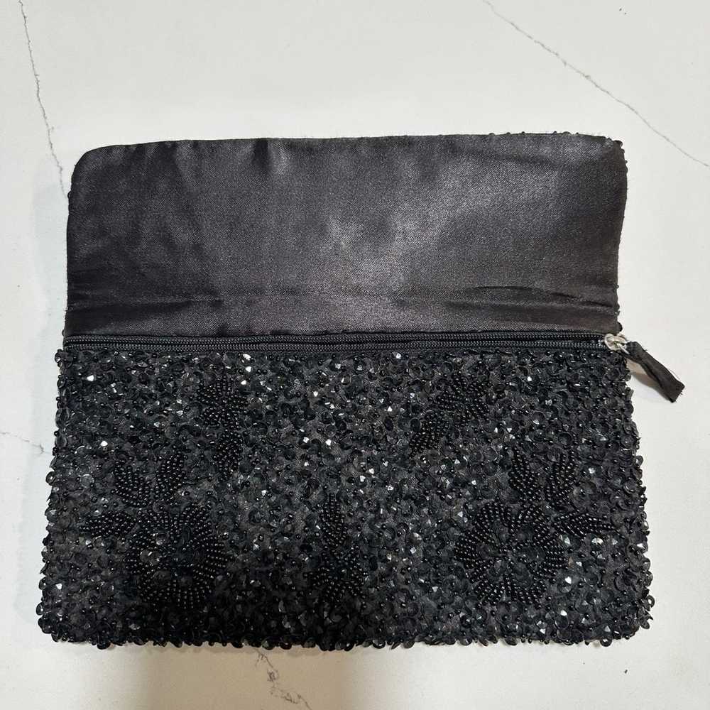 Vintage Ann Taylor Loft Black Beaded Sequin Embro… - image 2