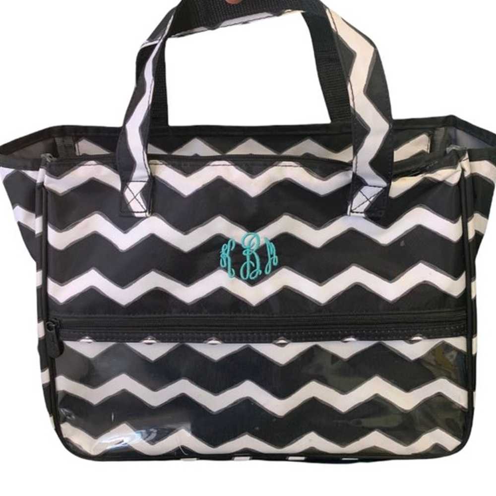 Thirty-One True Beauty Travel Cosmetic Bag CHEVRON - image 1