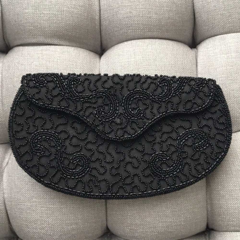 No Brand Vintage Black Beaded Clutch - image 1