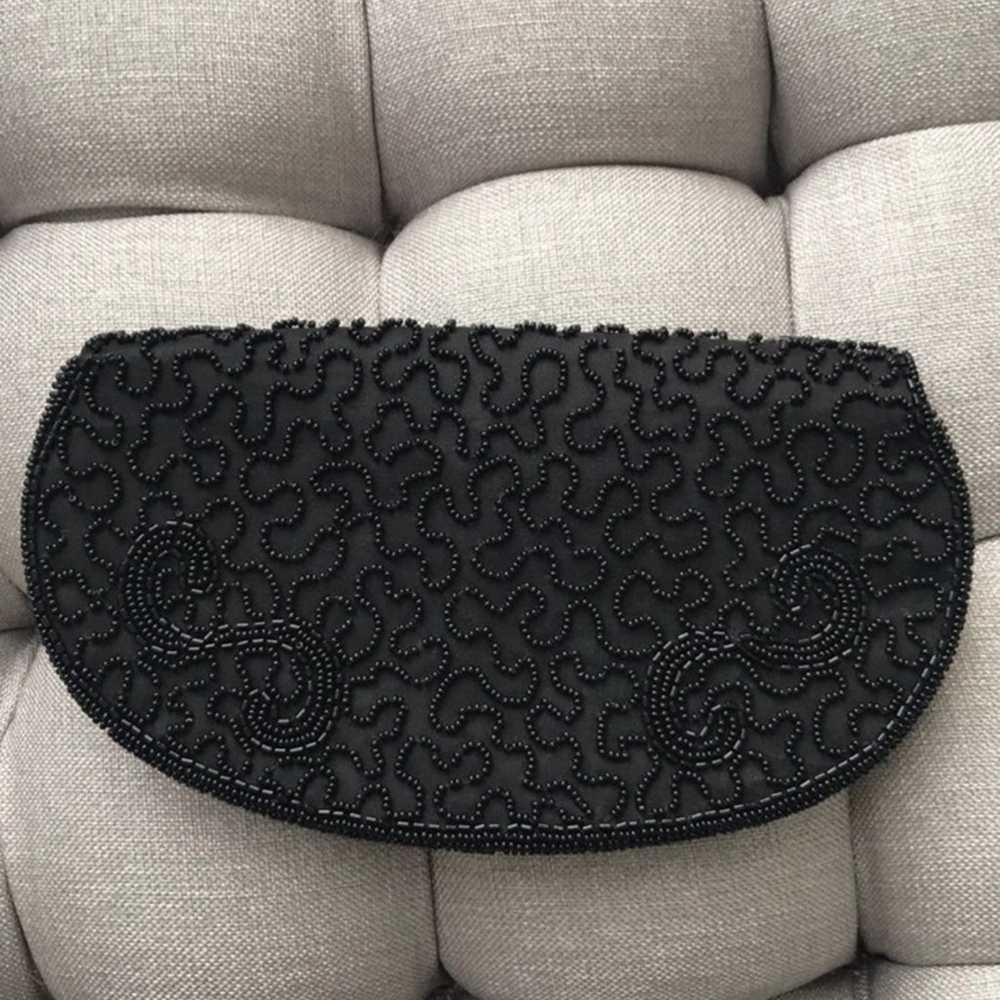 No Brand Vintage Black Beaded Clutch - image 2