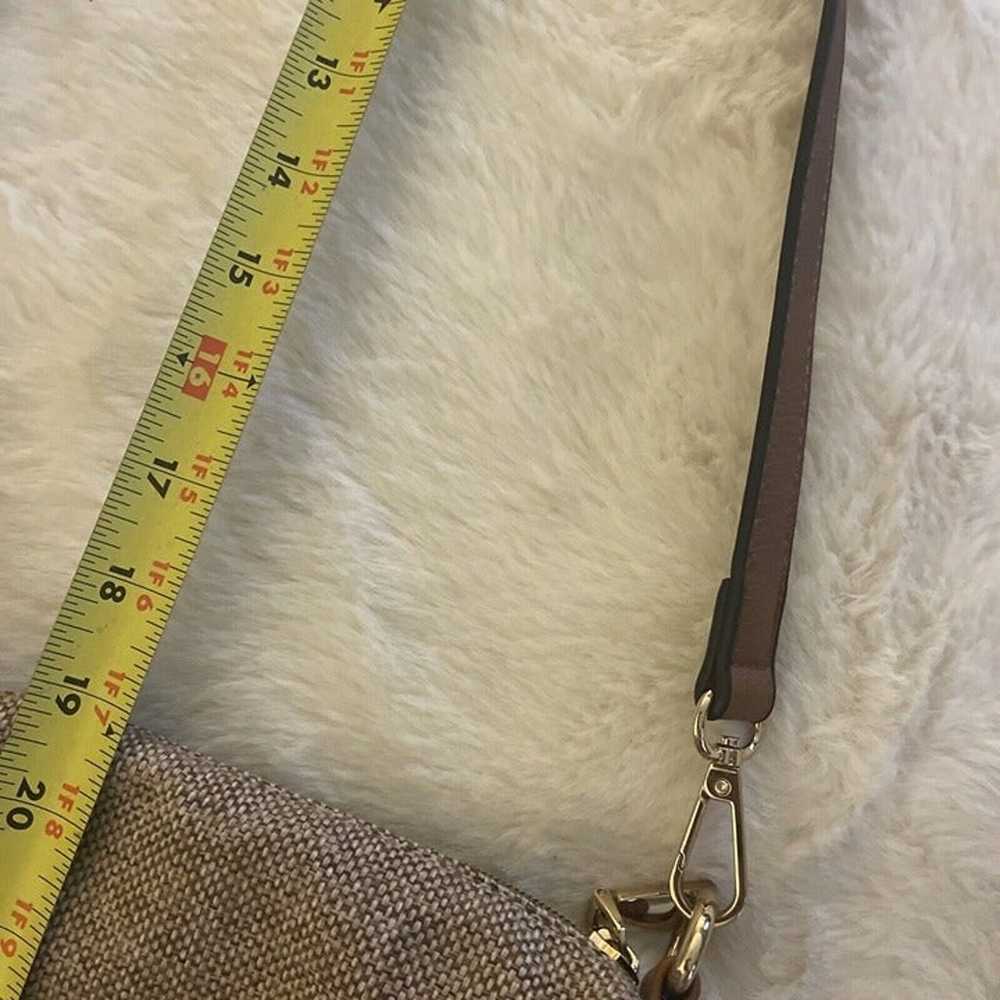 Tan Tweed Crossbody Wristlet Bag - image 7