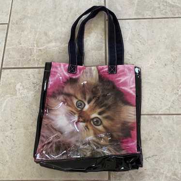 Genuine Y2K Vintage Black/Pink Kitten Tote Bag - image 1