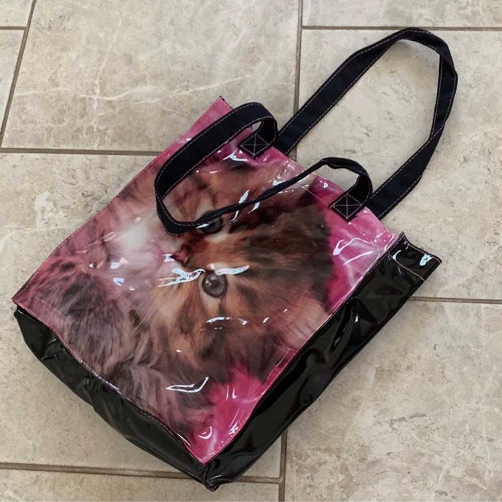 Genuine Y2K Vintage Black/Pink Kitten Tote Bag - image 4