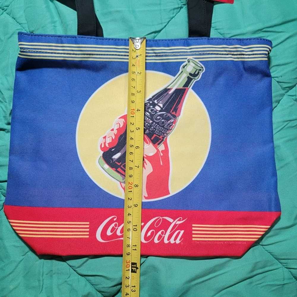 Coca Cola Vintage Art Tote Handbag Red Blue Casua… - image 10