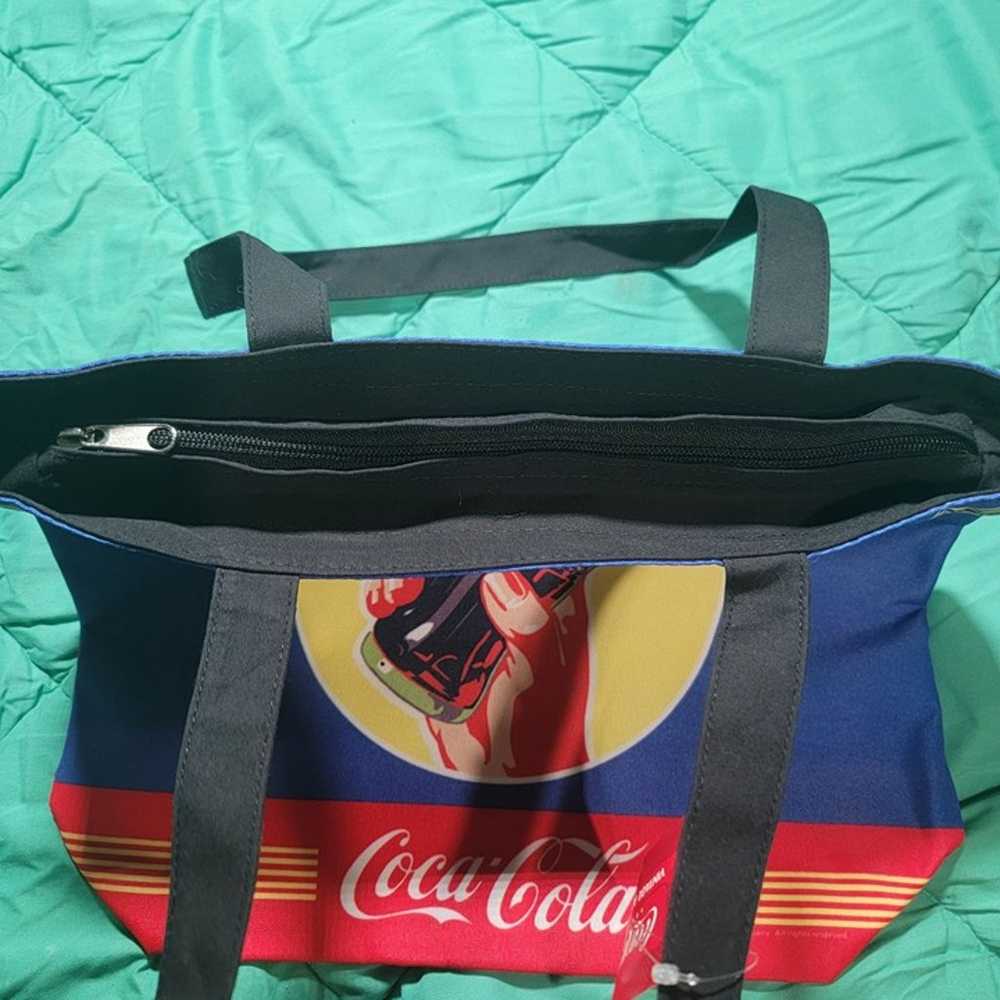 Coca Cola Vintage Art Tote Handbag Red Blue Casua… - image 4