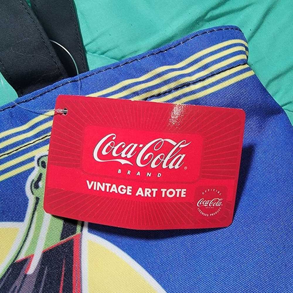 Coca Cola Vintage Art Tote Handbag Red Blue Casua… - image 6