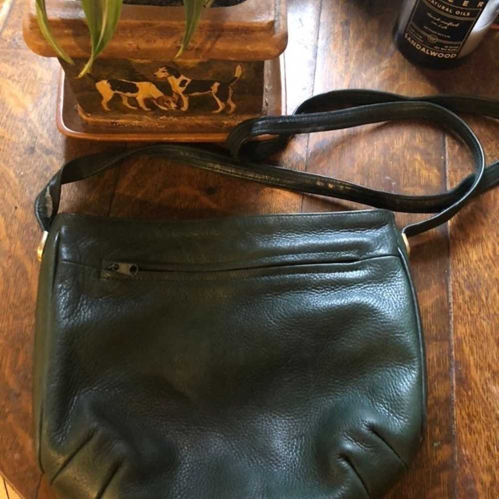 Vintage Vegan Hunter Green Ferrar Handbag - image 1