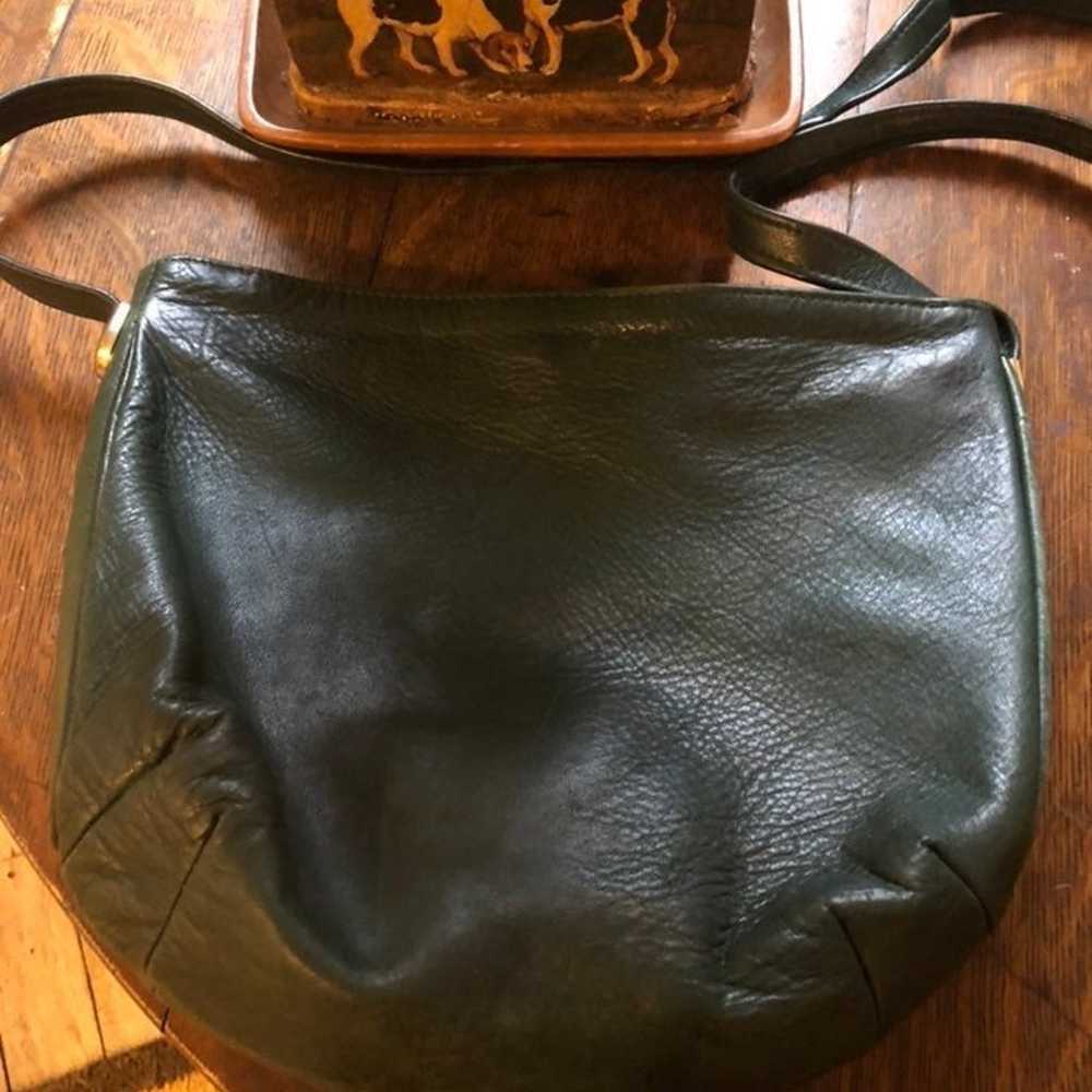 Vintage Vegan Hunter Green Ferrar Handbag - image 2