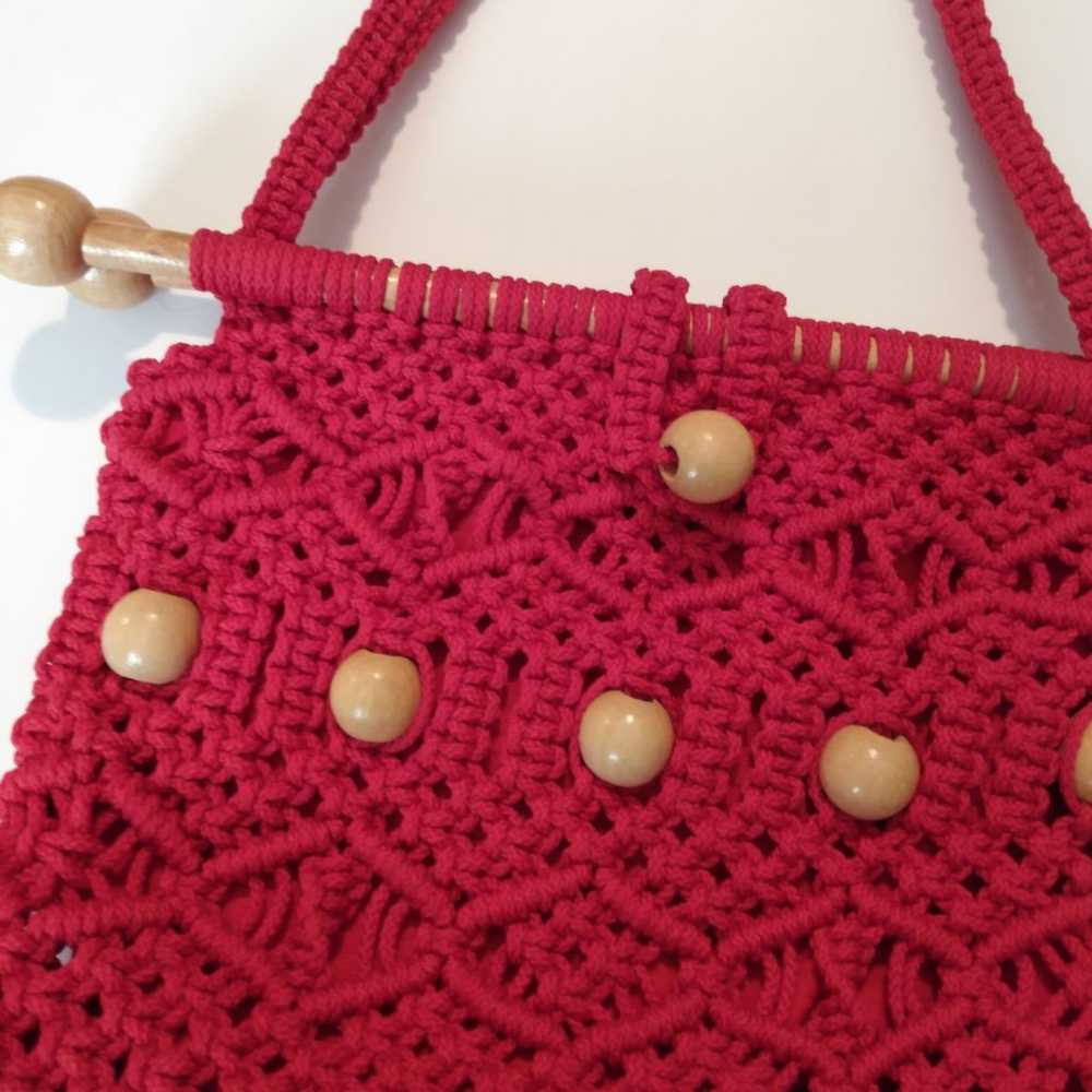 Boho vintage macrame purse 70s - image 2