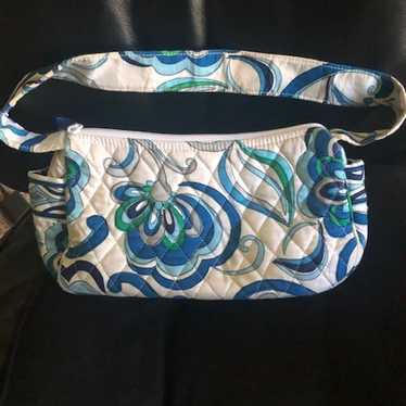 Vera Bradley Vintage White Blue Green Purse - image 1