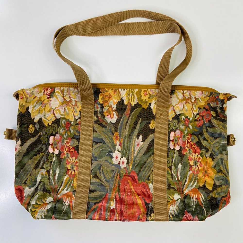 Vintage Adolfo Floral Tapestry Bag - image 4