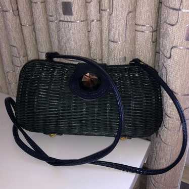 Vintage Cross body woven straw bag - image 1