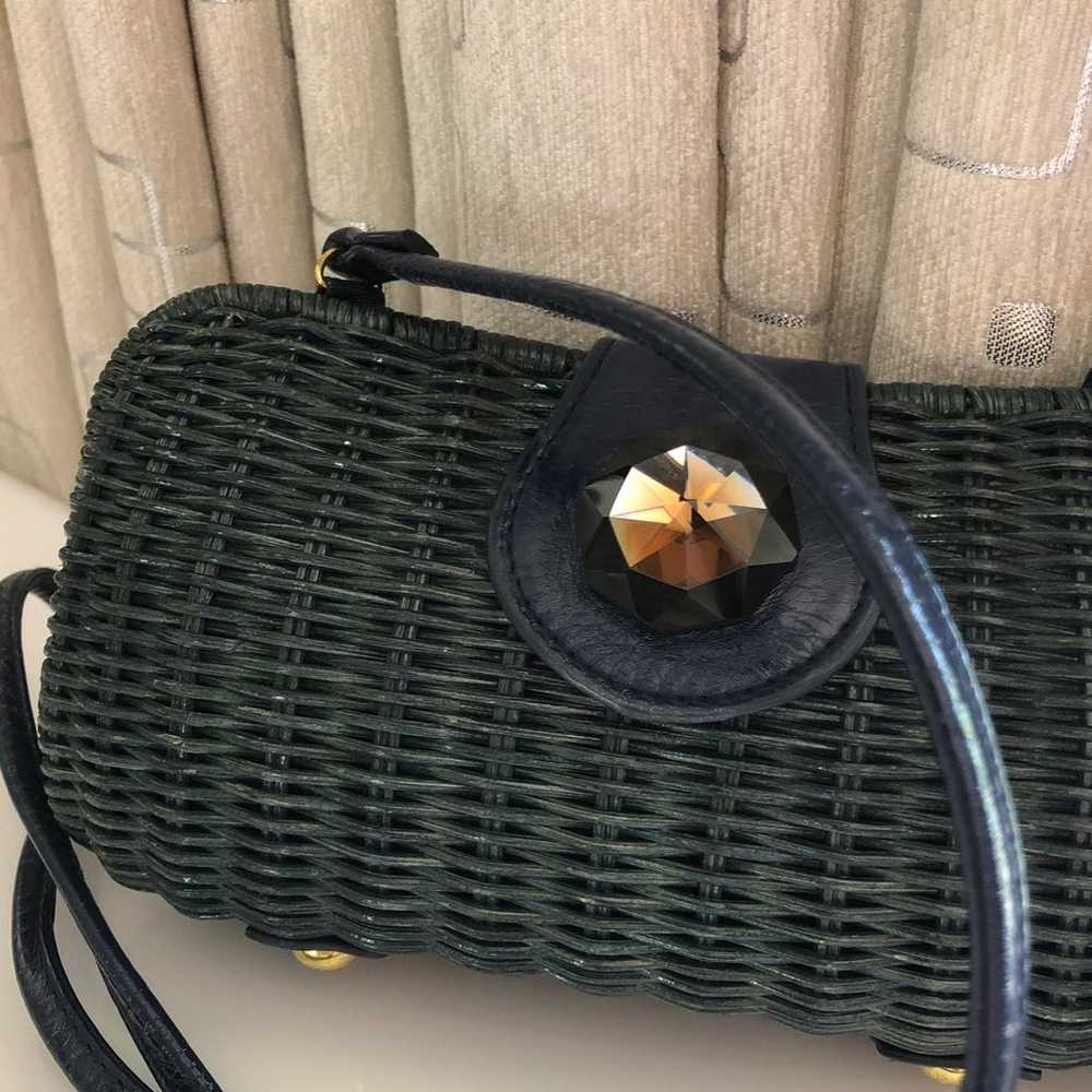 Vintage Cross body woven straw bag - image 2