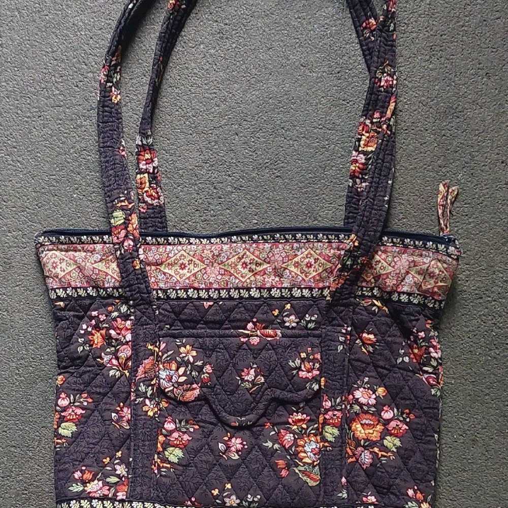 Vntg Vera Bradley Quilted Chocolat Pattern Villag… - image 2