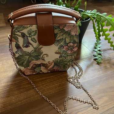 Ande vintage purse handbag floral tan - image 1