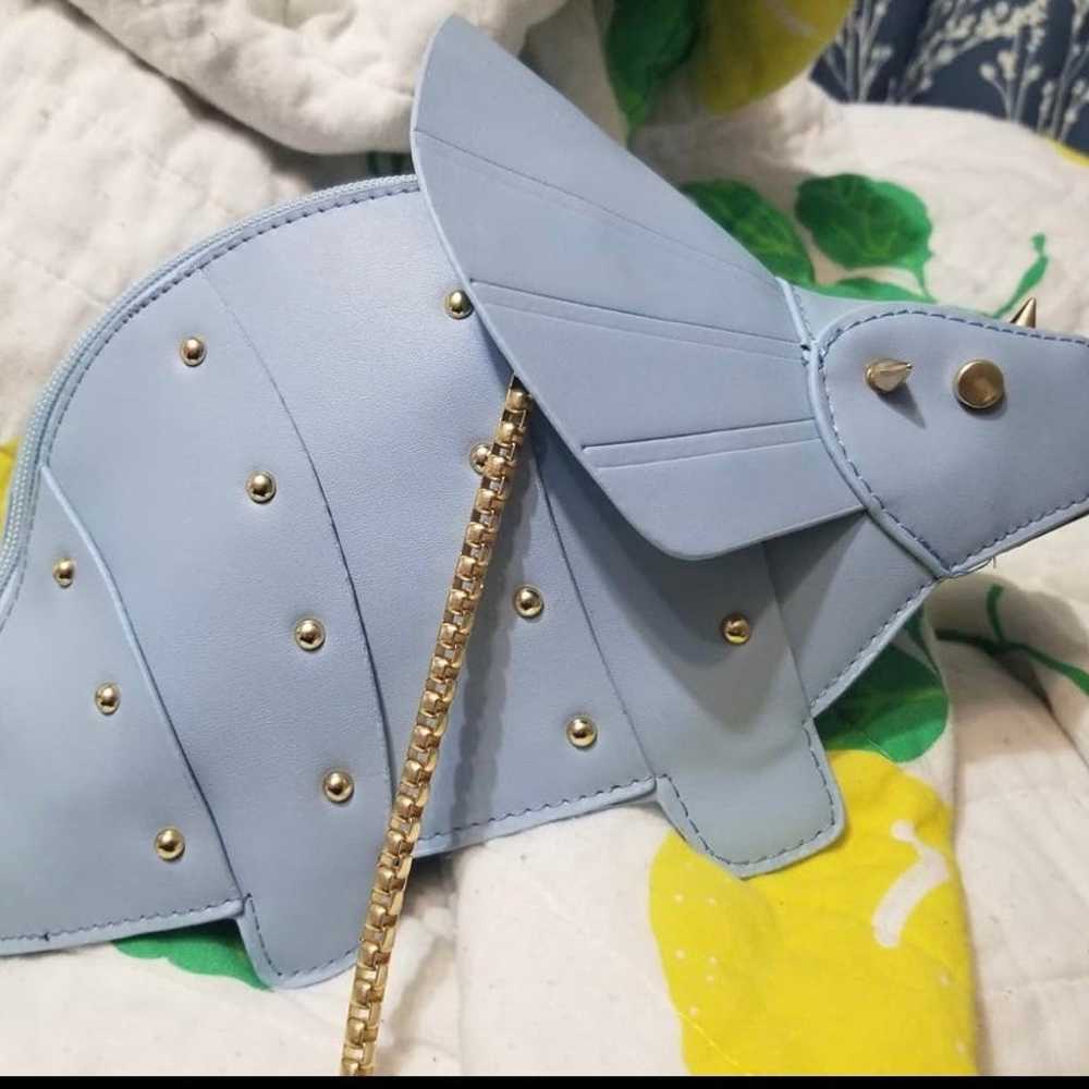 BLUE TRICERATOPS DINOSAUR NOVELTY HANDBAG CROSSBO… - image 1